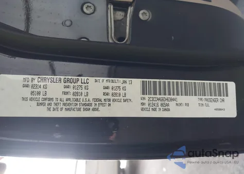 2013 Chrysler 300 Motown из США, поврежденный, VIN 2C3CCAAG6DH630441